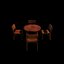 wood dining table 03 3D model