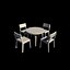 wood dining table 03 3D model