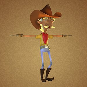 Full Rigged Old Cowboy Character