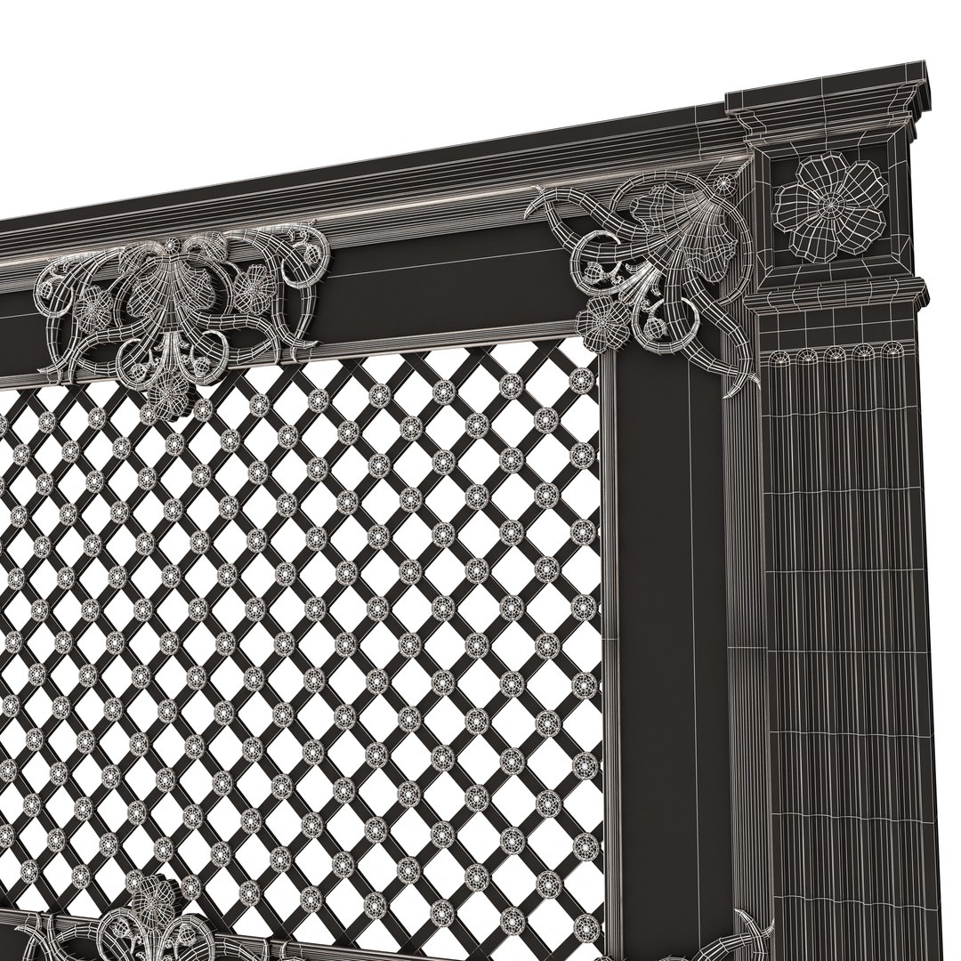 3D Radiator Cover Decorative Screening Grille Panel 017 model ...