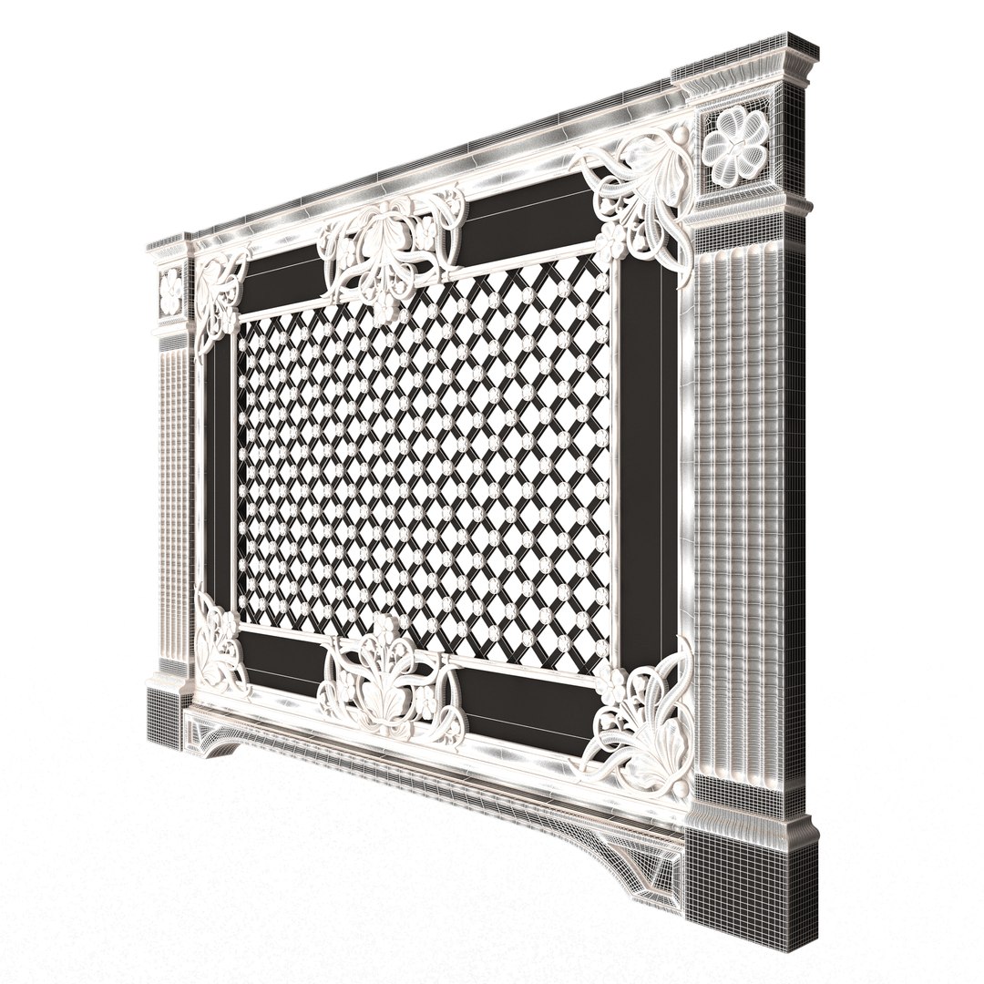 3D Radiator Cover Decorative Screening Grille Panel 017 model ...