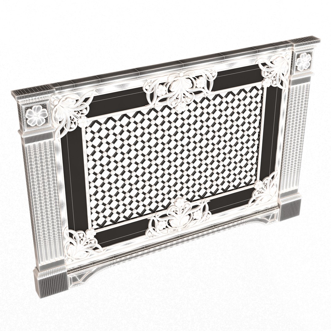 3D Radiator Cover Decorative Screening Grille Panel 017 model ...