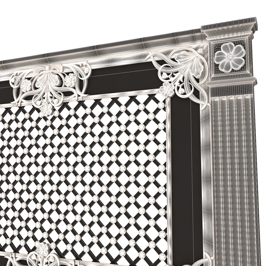 3D Radiator Cover Decorative Screening Grille Panel 017 model ...