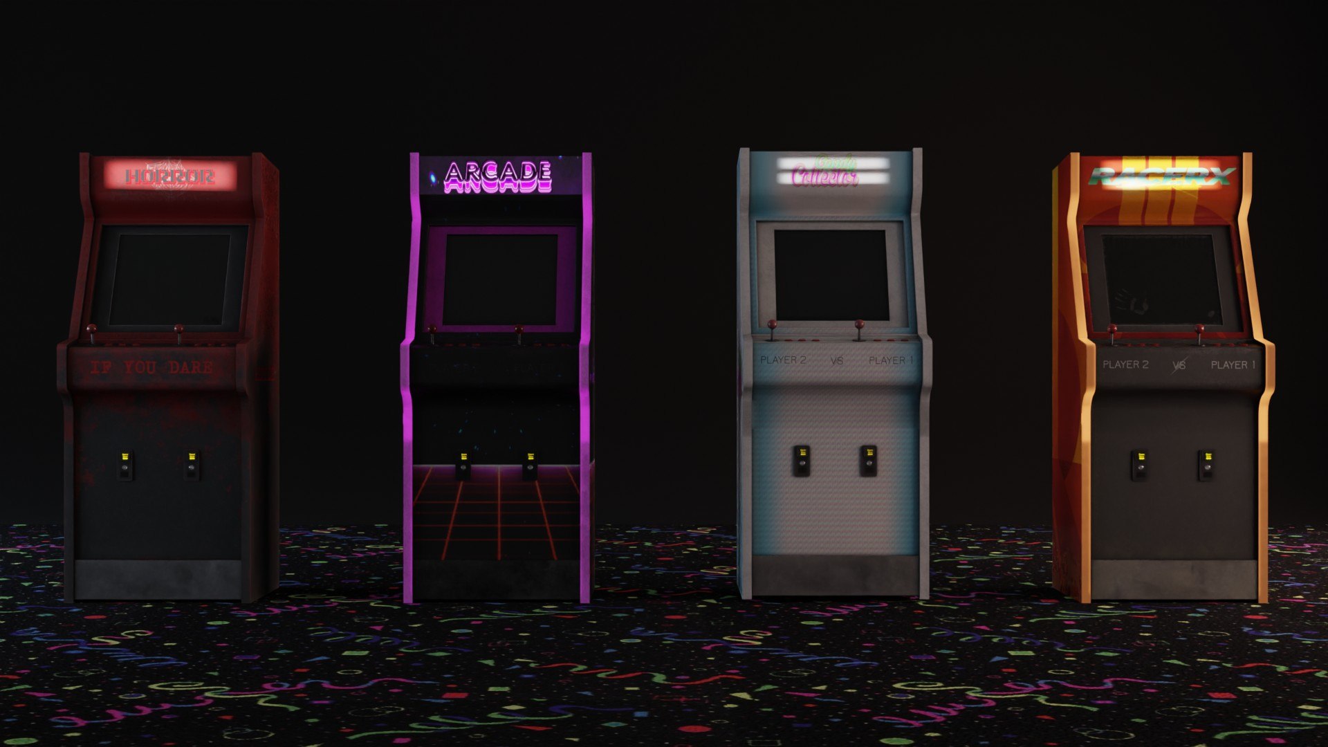 4 Arcade Machines Chair 3d - Turbosquid 1630300