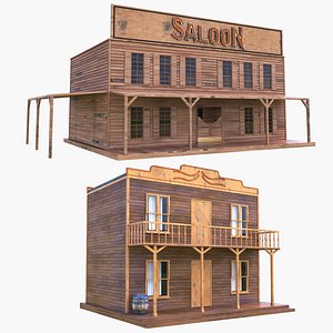 western houses saloon 3D