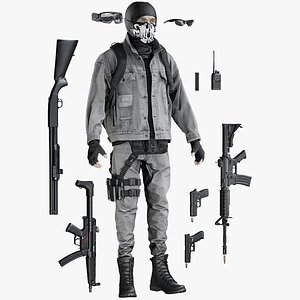 equipment terrorist man 3D model
