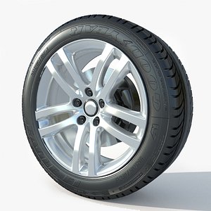 3D Wheel Rim Tire 03