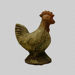 3D Stone Chicken Statue model