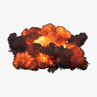Large Ground Explosion v03  in 540 frames - Simulated at 60fps - VDB Models sequence
