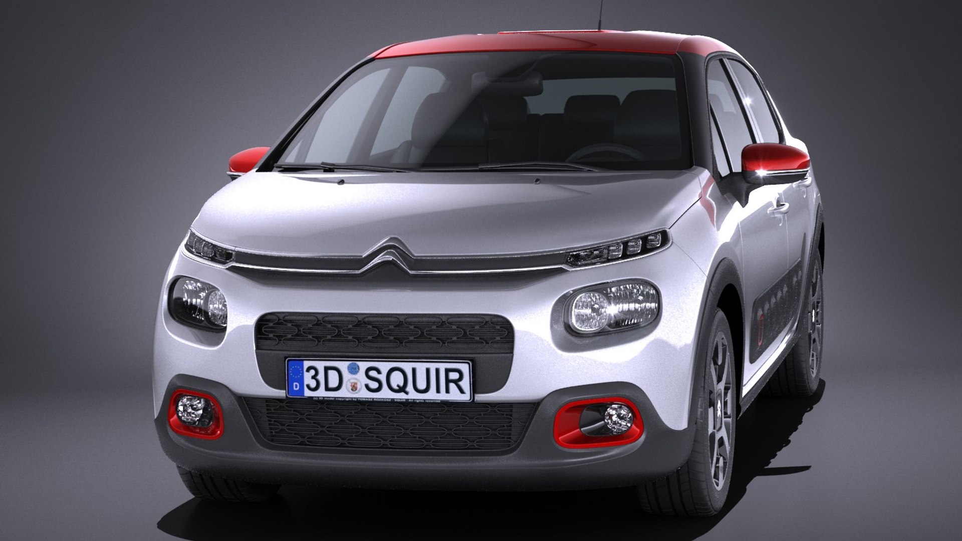 3d Citroen C3 2017 Model