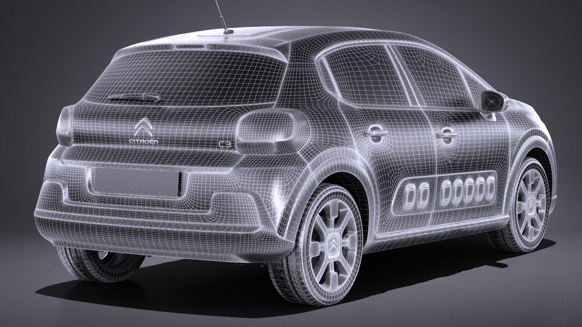3d Citroen C3 2017 Model
