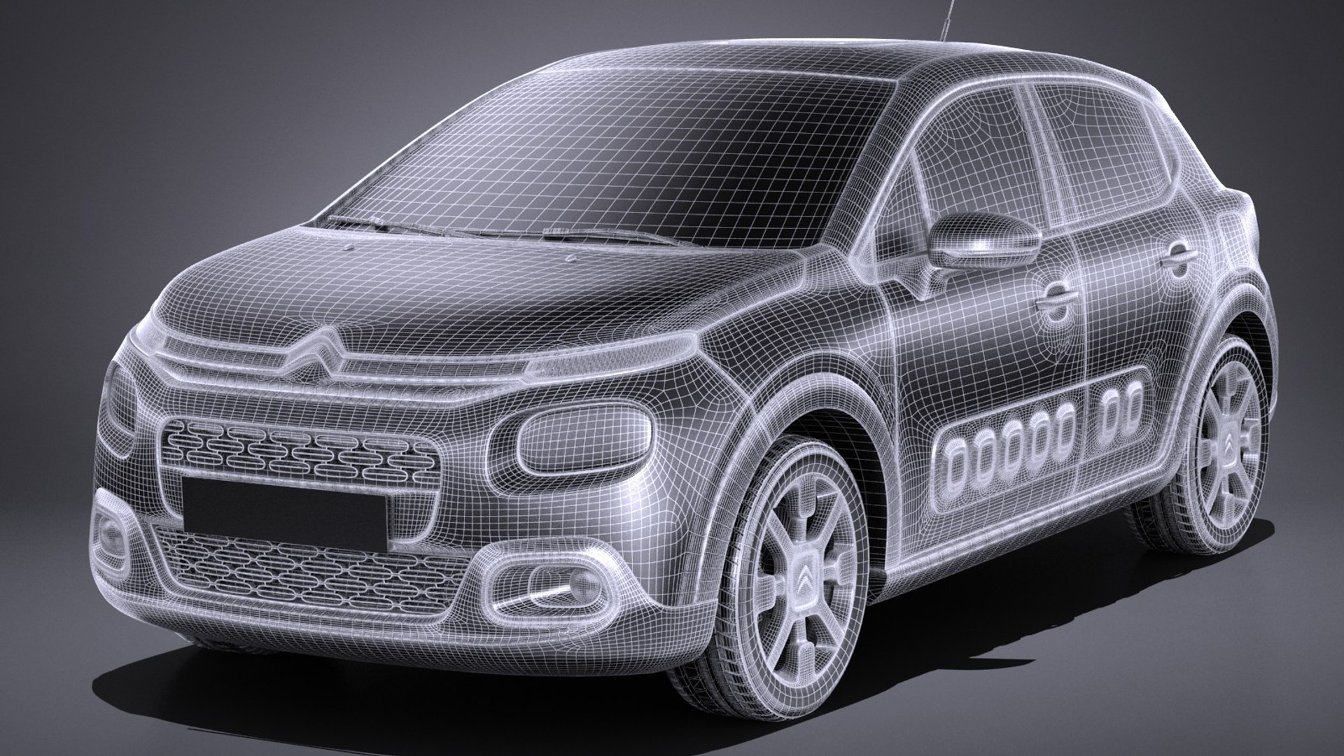 3d Citroen C3 2017 Model