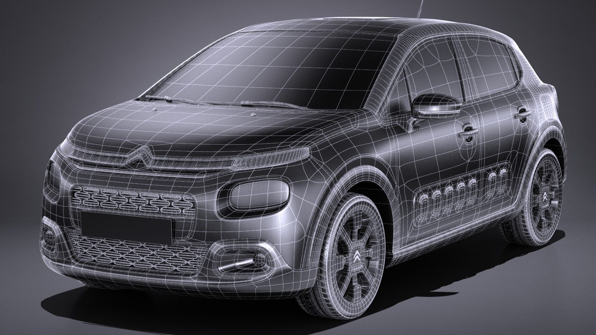 3d Citroen C3 2017 Model