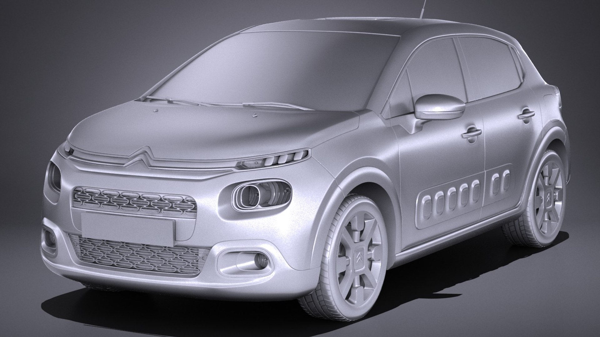 3d Citroen C3 2017 Model