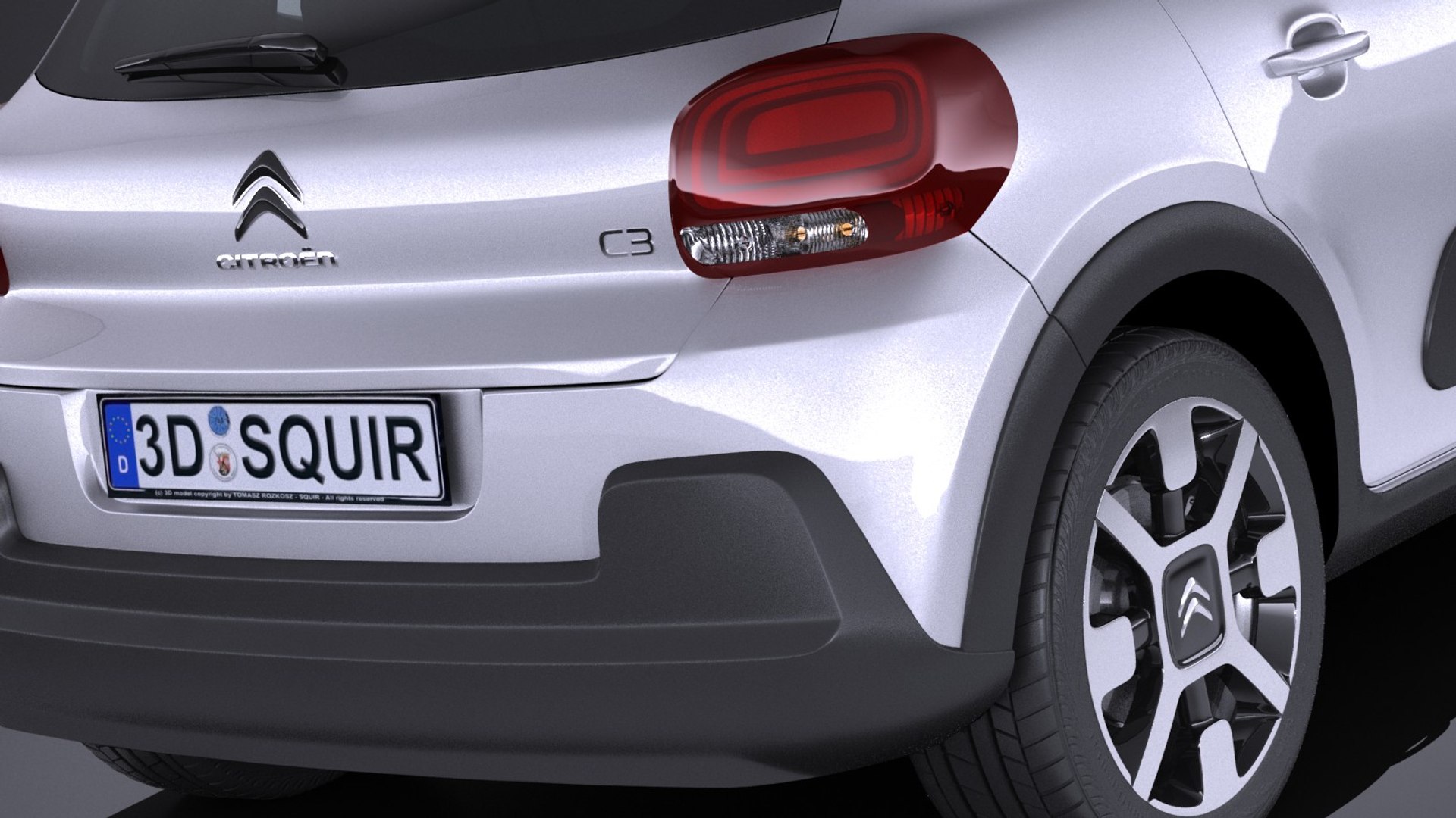 3d Citroen C3 2017 Model