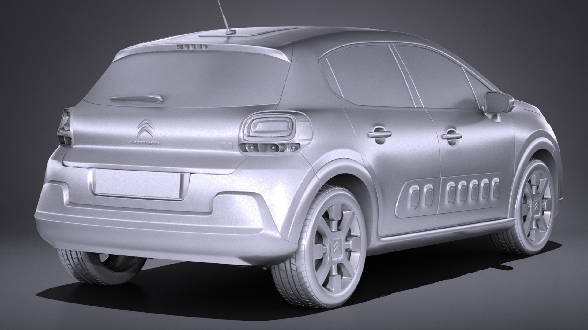 3d Citroen C3 2017 Model