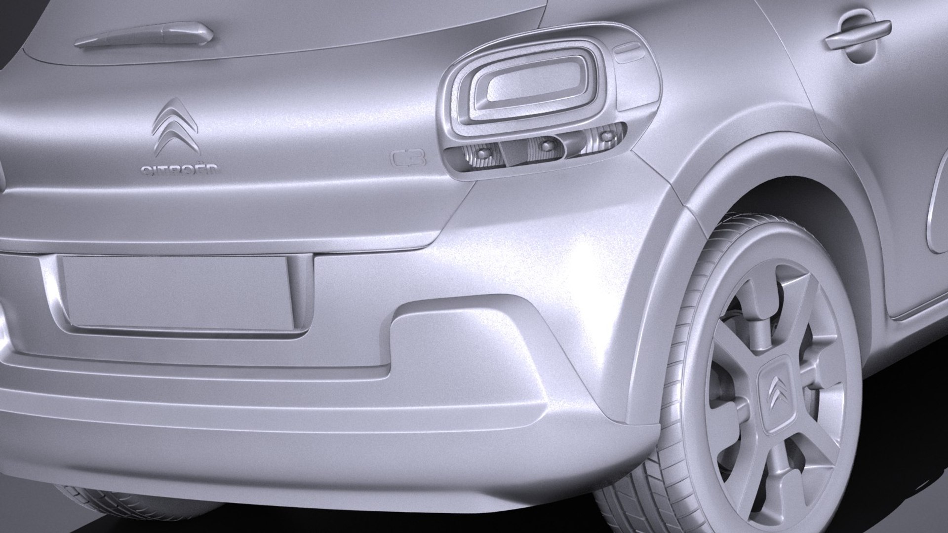3d Citroen C3 2017 Model
