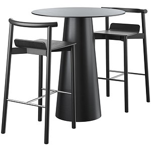 3D model Circula table and Wox chair