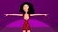 free low poly woman in dress 32