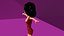 free low poly woman in dress 32