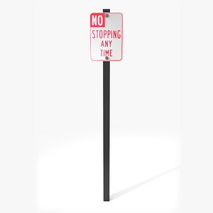 No Stopping Sign 3D