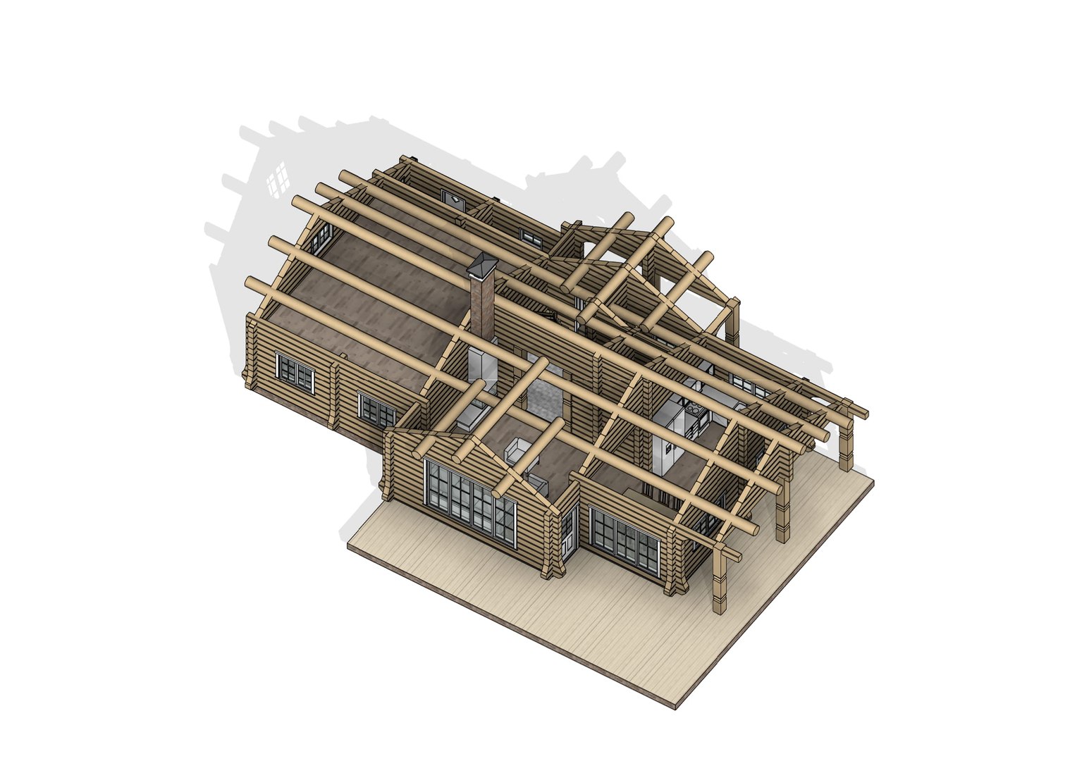 Log House 3D Model - TurboSquid 1278564
