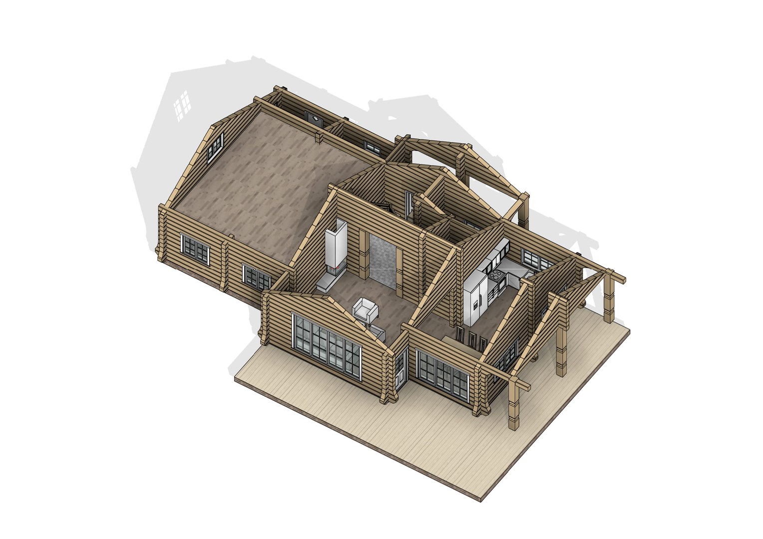 Log House 3D Model - TurboSquid 1278564