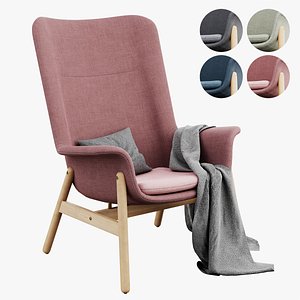 IKEA VEDBO Armchair with high backrest 3D model