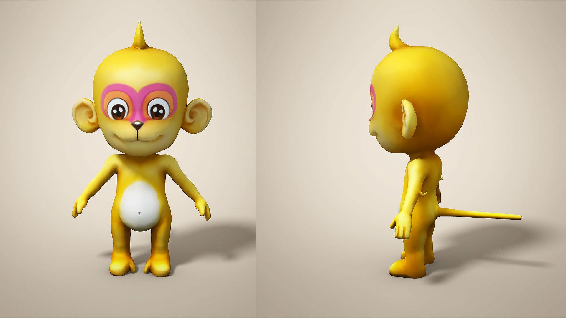 monkey cartoon 3D https://p.turbosquid.com/ts-thumb/jY/QBAWvC/hy/productshots01/jpg/1614694745/1920x1080/fit_q87/f267dad7b445245f334b48c059f5e75c74350c01/productshots01.jpg