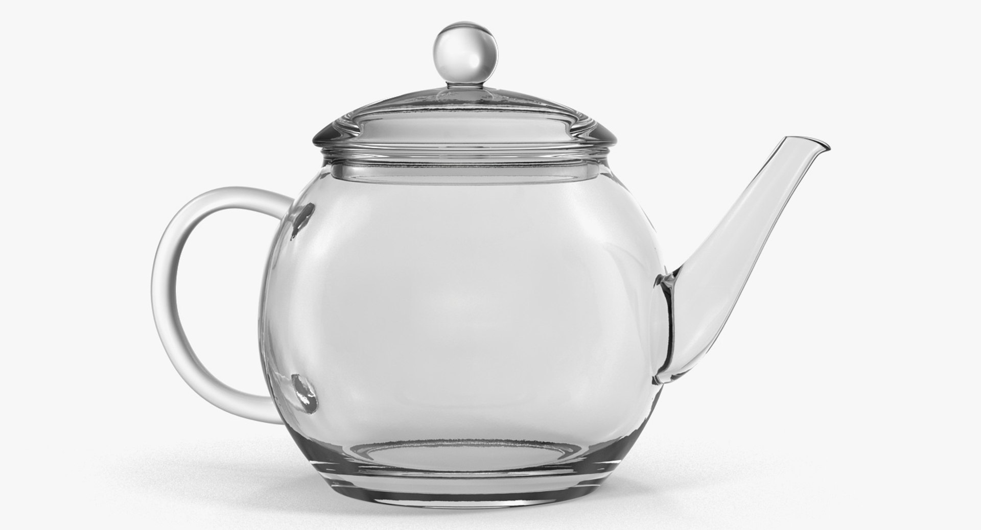 Transparent Empty Glass Teapot 3D Model 3D model preview