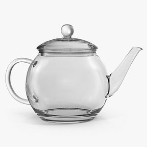 3D transparent glass teapot