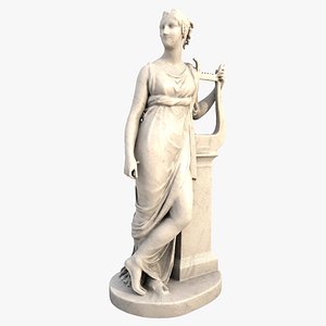 Terpsichore Lyra Classical Greek Sculpture 3D