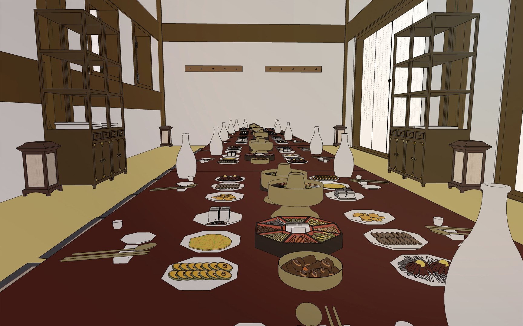 Joseon Dynasty Hanok Bar 3D Model - TurboSquid 2337097