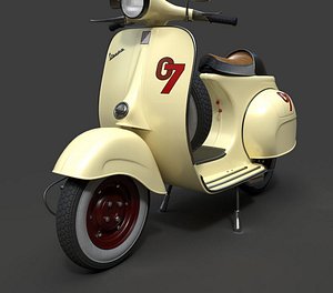 Vespa Vintage Cafe Racer Custom Conversion - Detailed 3D Asset