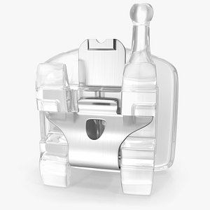 3D model Ceramic Self Ligating Dental Braces Bracket V02