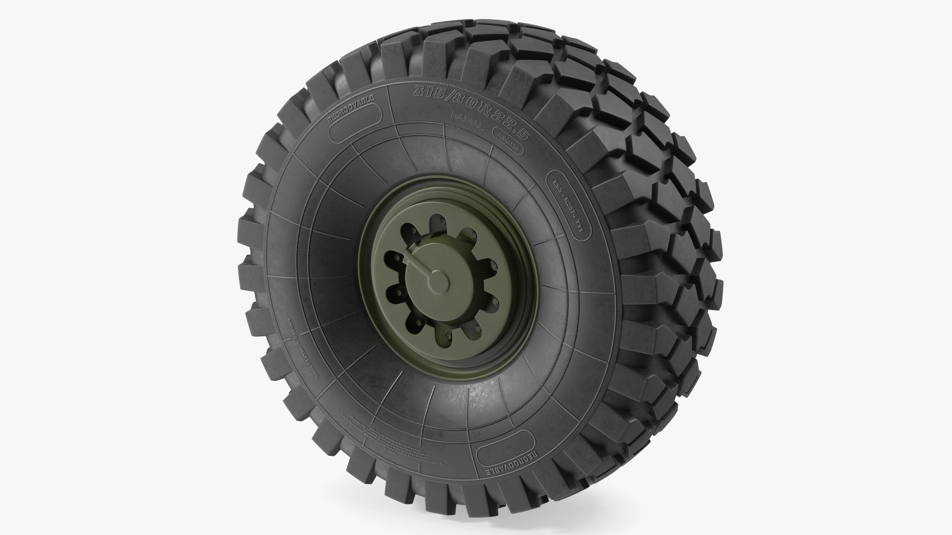 Rim Tire for Military Machine 3D model preview