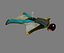 3D Wingsuit 남성 플라이어 모델 딱딱한 애니메이션