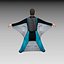 3D Wingsuit 남성 플라이어 모델 딱딱한 애니메이션