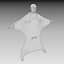 3D Wingsuit 남성 플라이어 모델 딱딱한 애니메이션