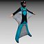 3D Wingsuit 남성 플라이어 모델 딱딱한 애니메이션