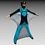 3D Wingsuit 남성 플라이어 모델 딱딱한 애니메이션