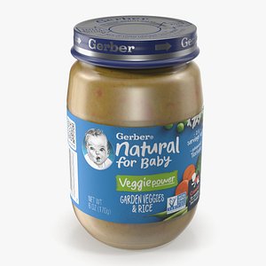 3D Gerber Garden Veggies Jar 170g model