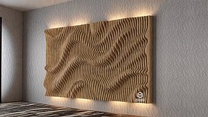 3D model Parametric Wavy Wooden Wall Decor 09 - wood cutting machines