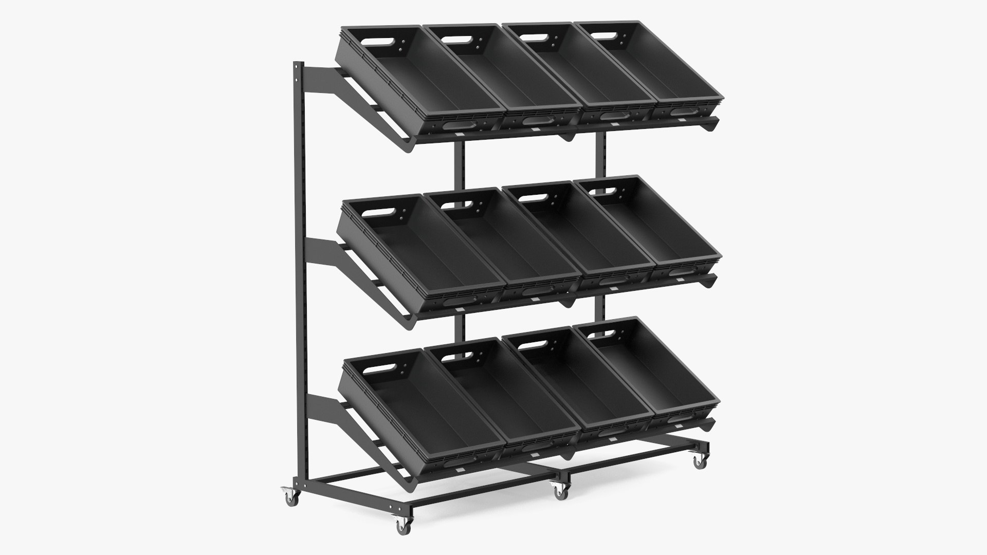 Vegetable and Fruit Display Rack 3D model preview