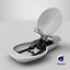 3D model TV Broadcast Satellite Dish Roof Mounted PBR Workflow