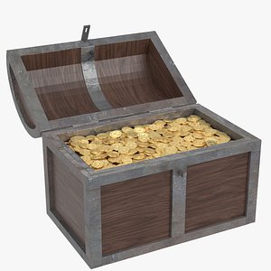 Treasure chest with gold coins