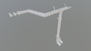 3D roof drainage gutter model