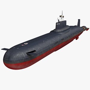 Typhoon Class Submarine Project 941 or Akula Rigged