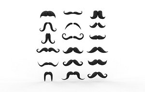 3D Moustache 3D model model