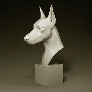 dog bust 01 3D model